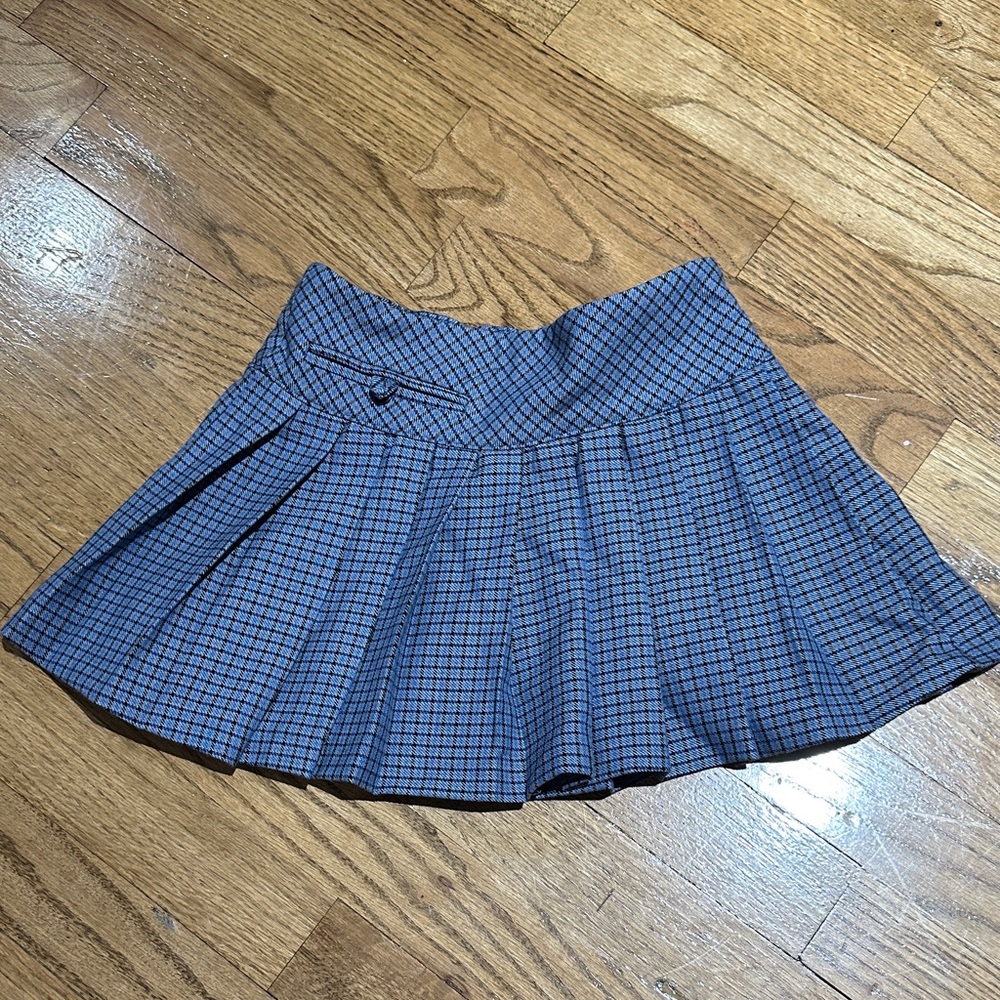 Zara Blue Checkered Mini Skirt